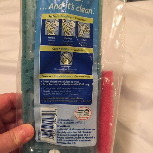 Quickie HomePro Automatic Sponge Mop Refill #0472 W/ Scrubber Fits #041 & #047 - Picture 3 of 4